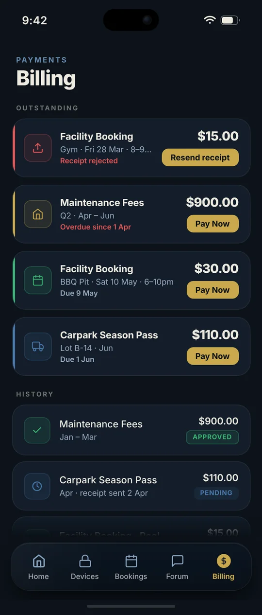 Billing and payments