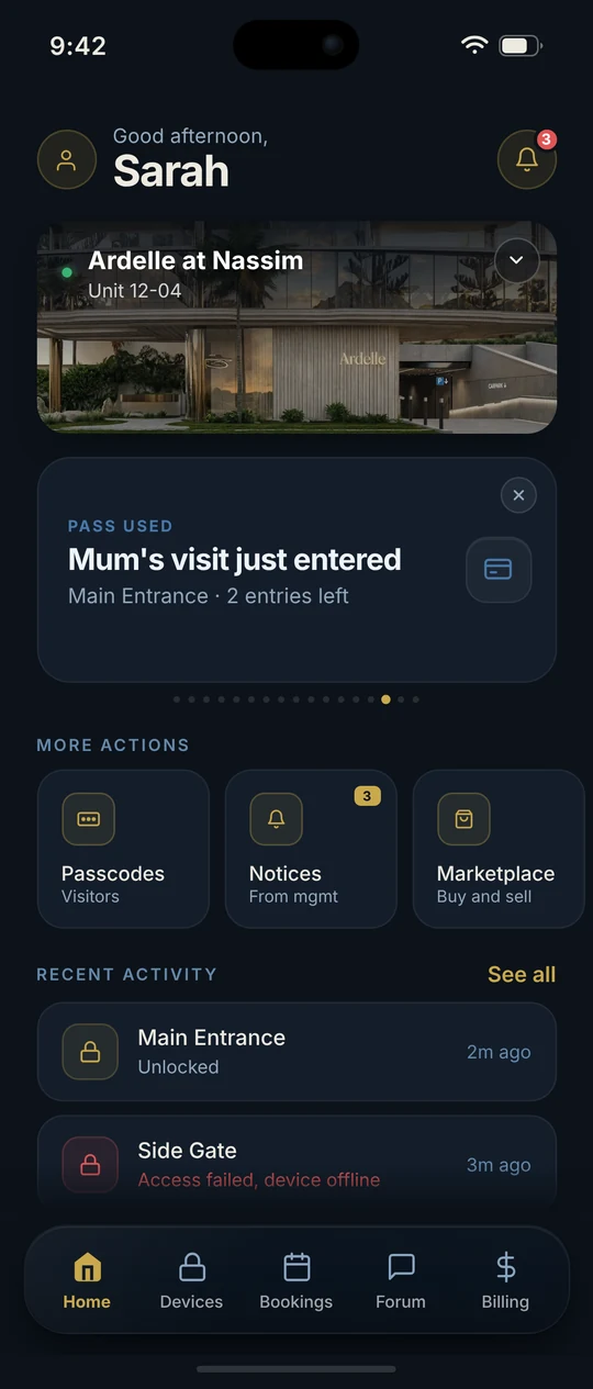 Home screen